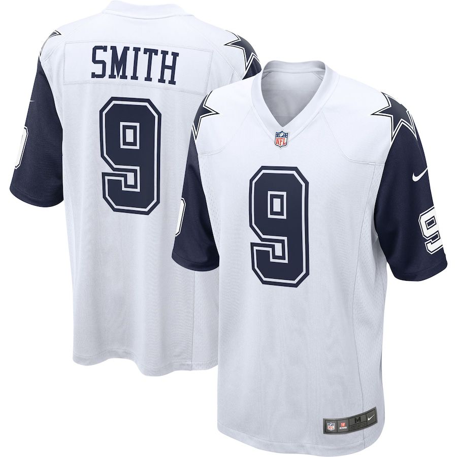 Men Dallas Cowboys 9 Jaylon Smith Nike White Alternate Game NFL Jersey